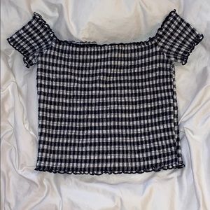 Smocked off the shoulder top in large